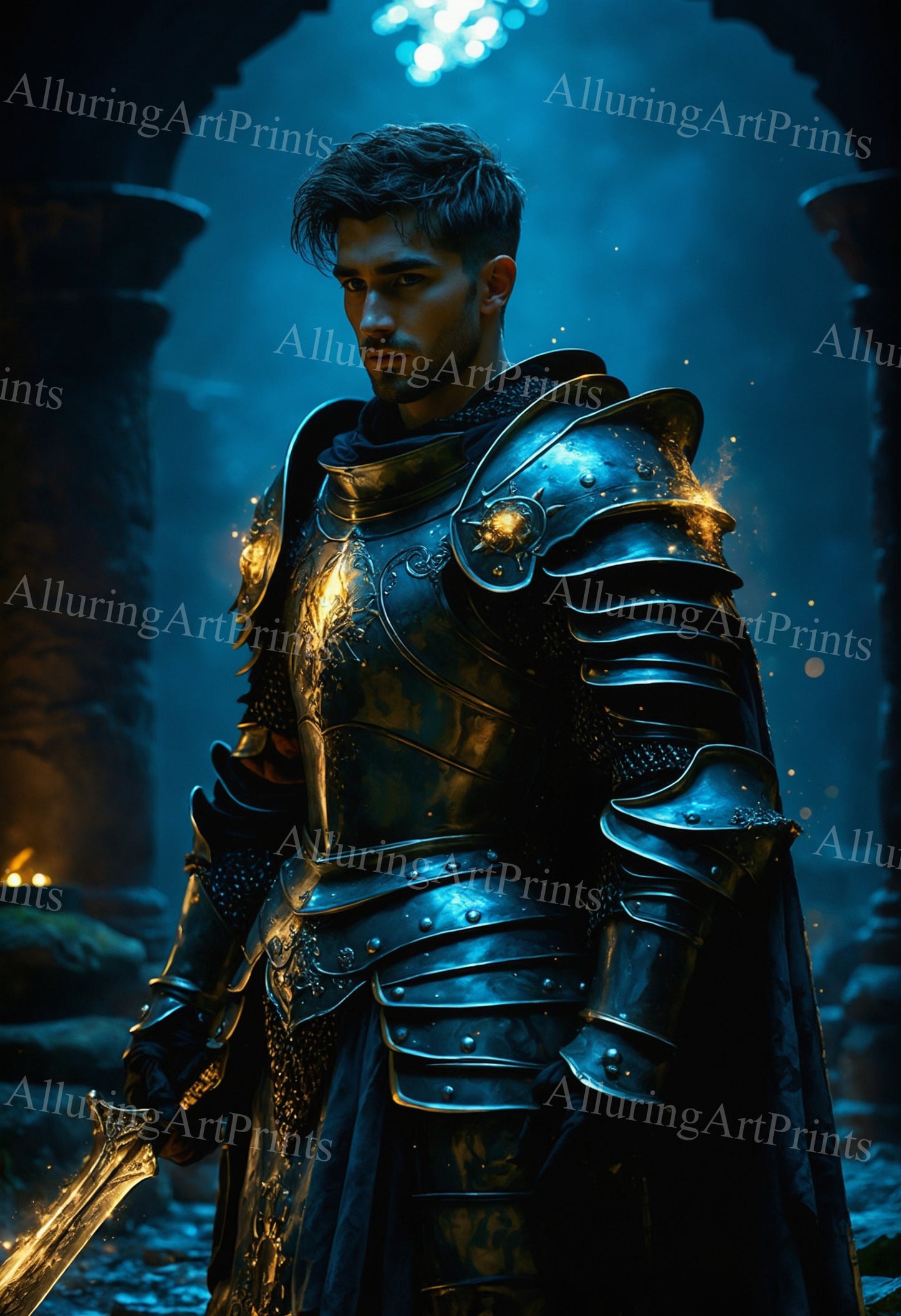 Male Model Muscular Digital Art AI Fantasy - UU1279