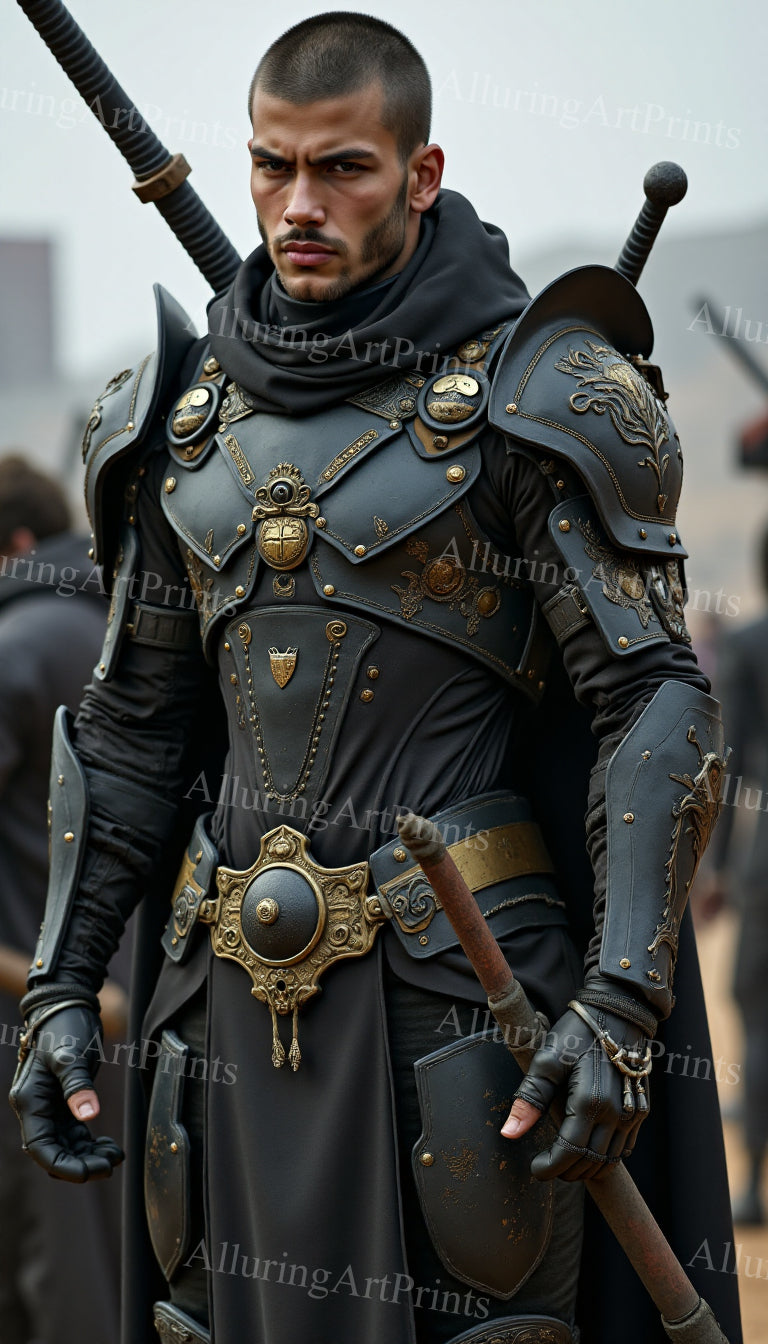 Male Model Muscular Digital Art AI Fantasy - UU1280