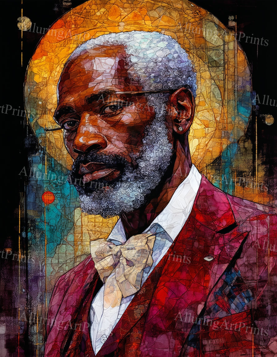 Black Male Model Muscular Digital Art AI Fantasy - UU1282