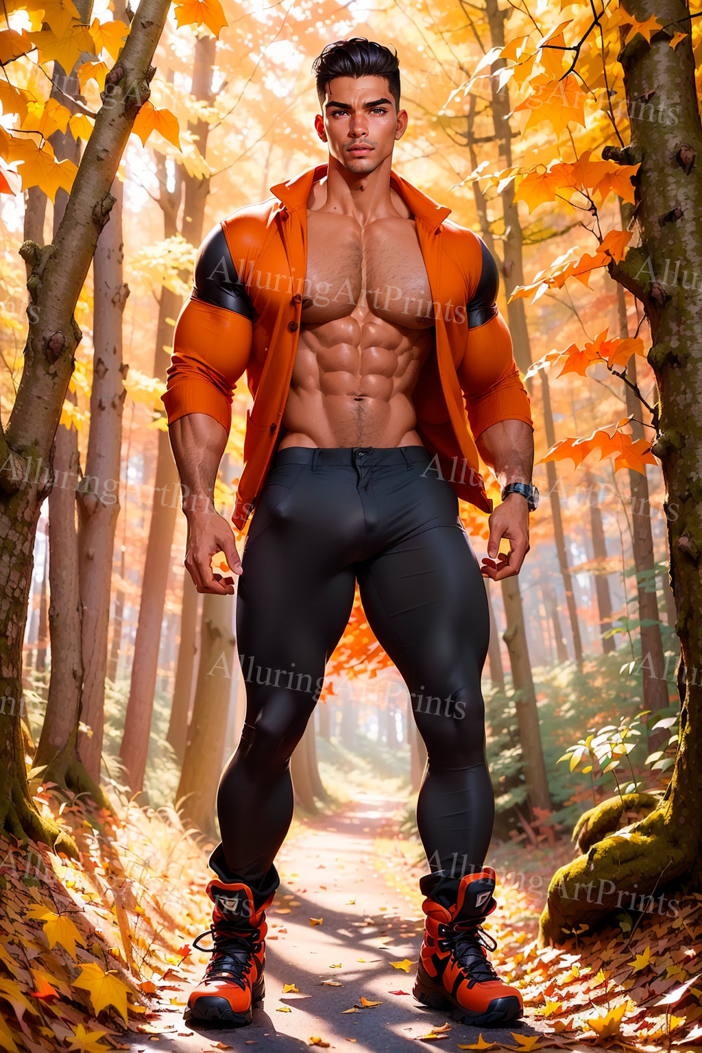 Male Model Muscular Digital Art AI Fantasy - UU1284