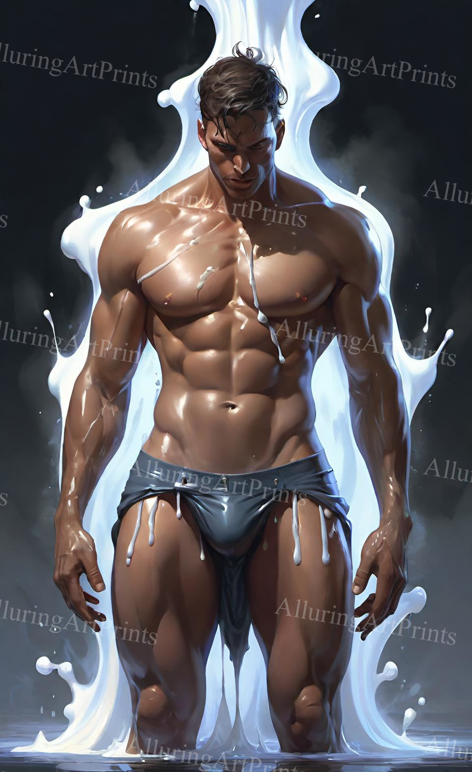 Male Model Muscular Digital Art AI Fantasy - UU1291