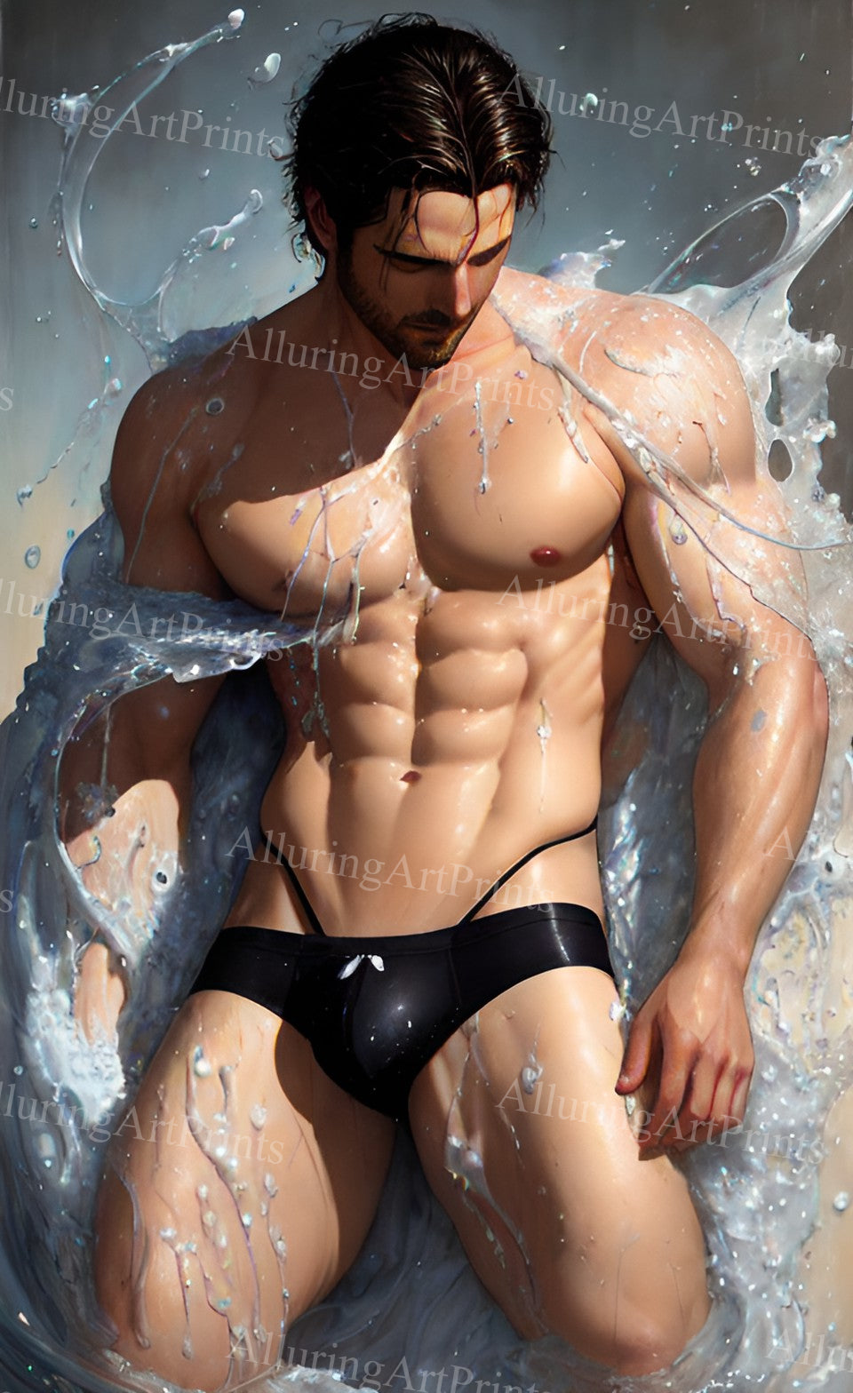 Male Model Muscular Digital Art AI Fantasy - UU1292