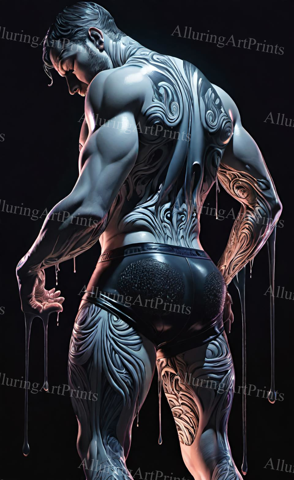 Male Model Muscular Digital Art AI Fantasy - UU1293