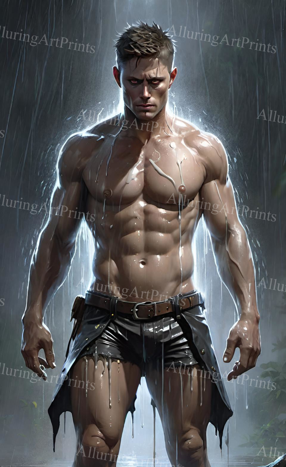 Male Model Muscular Digital Art AI Fantasy - UU1295