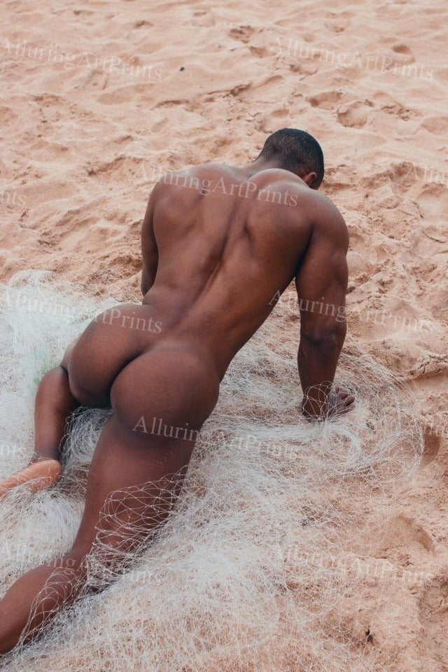 Nude Black Male Model Muscular - UU1569