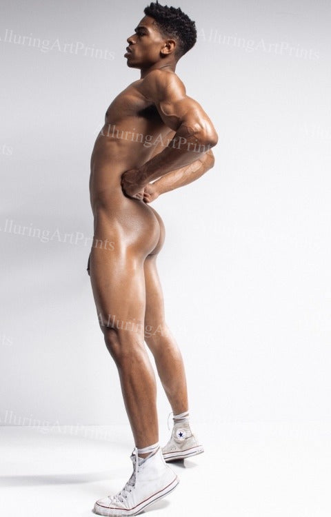 Nude Black Male Model Muscular - UU1579