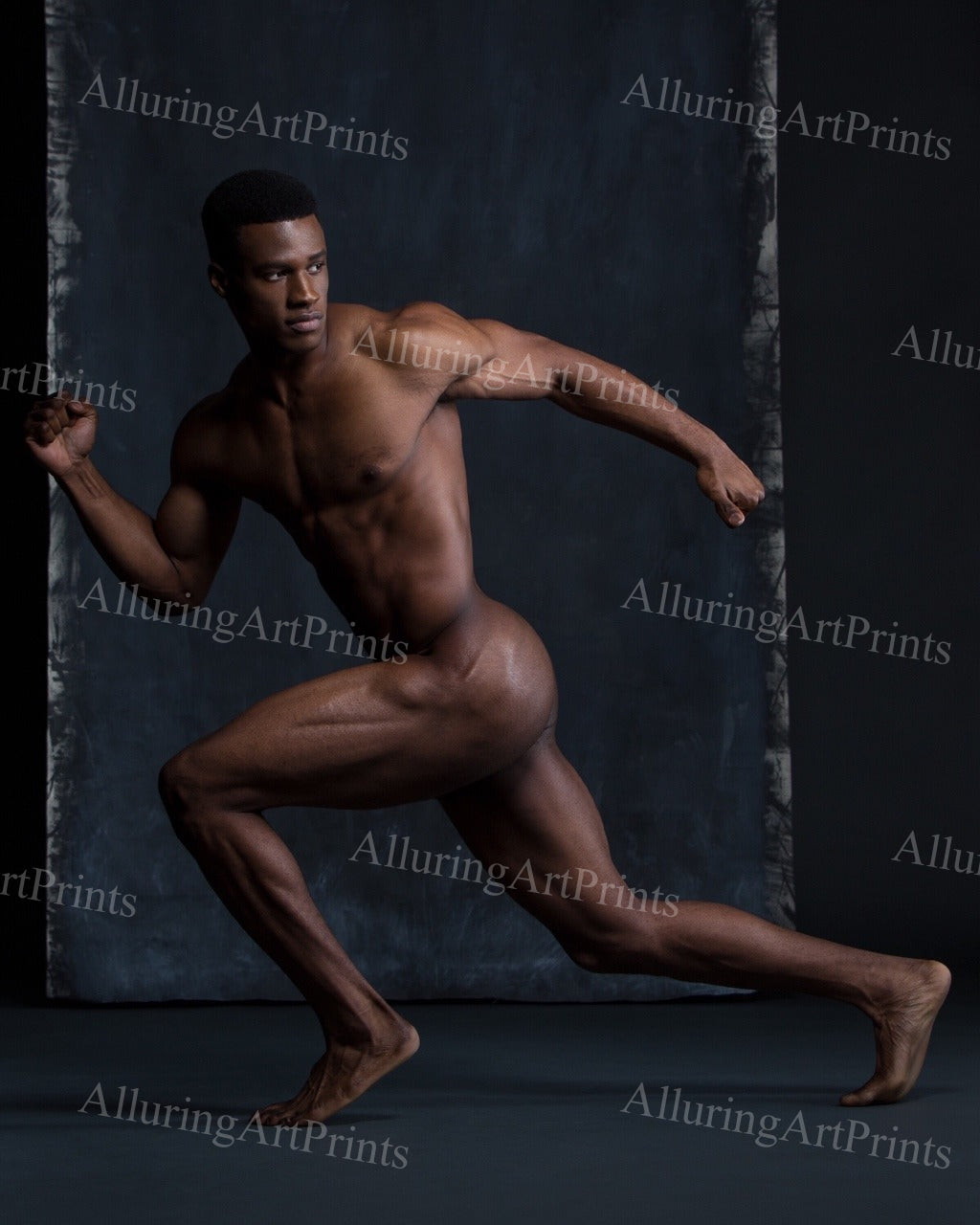 Nude Black Male Model Muscular - UU1690