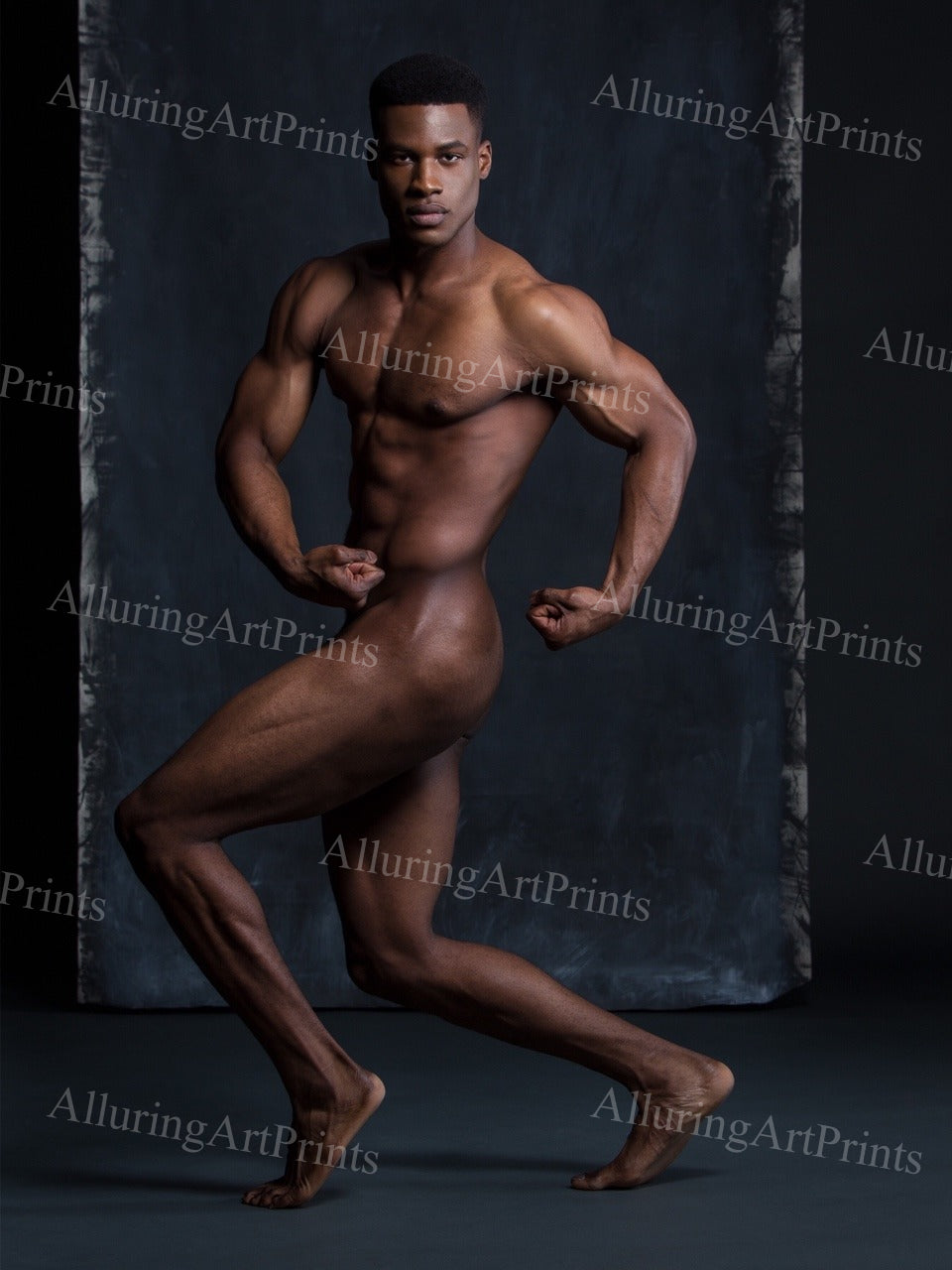 Nude Black Male Model Muscular - UU1691