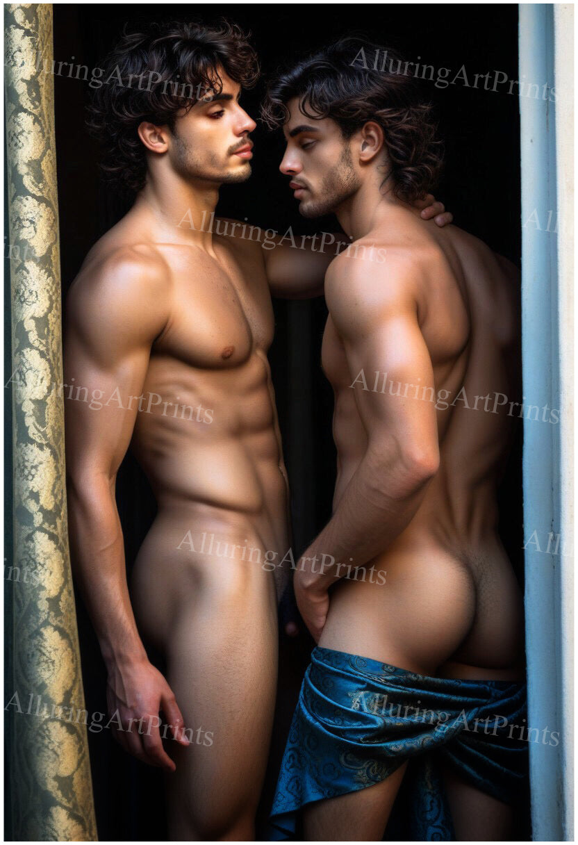 Nude Male Models Muscular Digital Art AI Fantasy - UU639