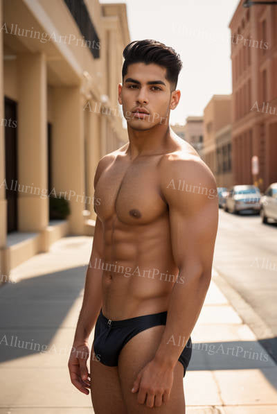 Male Model Muscular Digital Art AI Fantasy - UU694