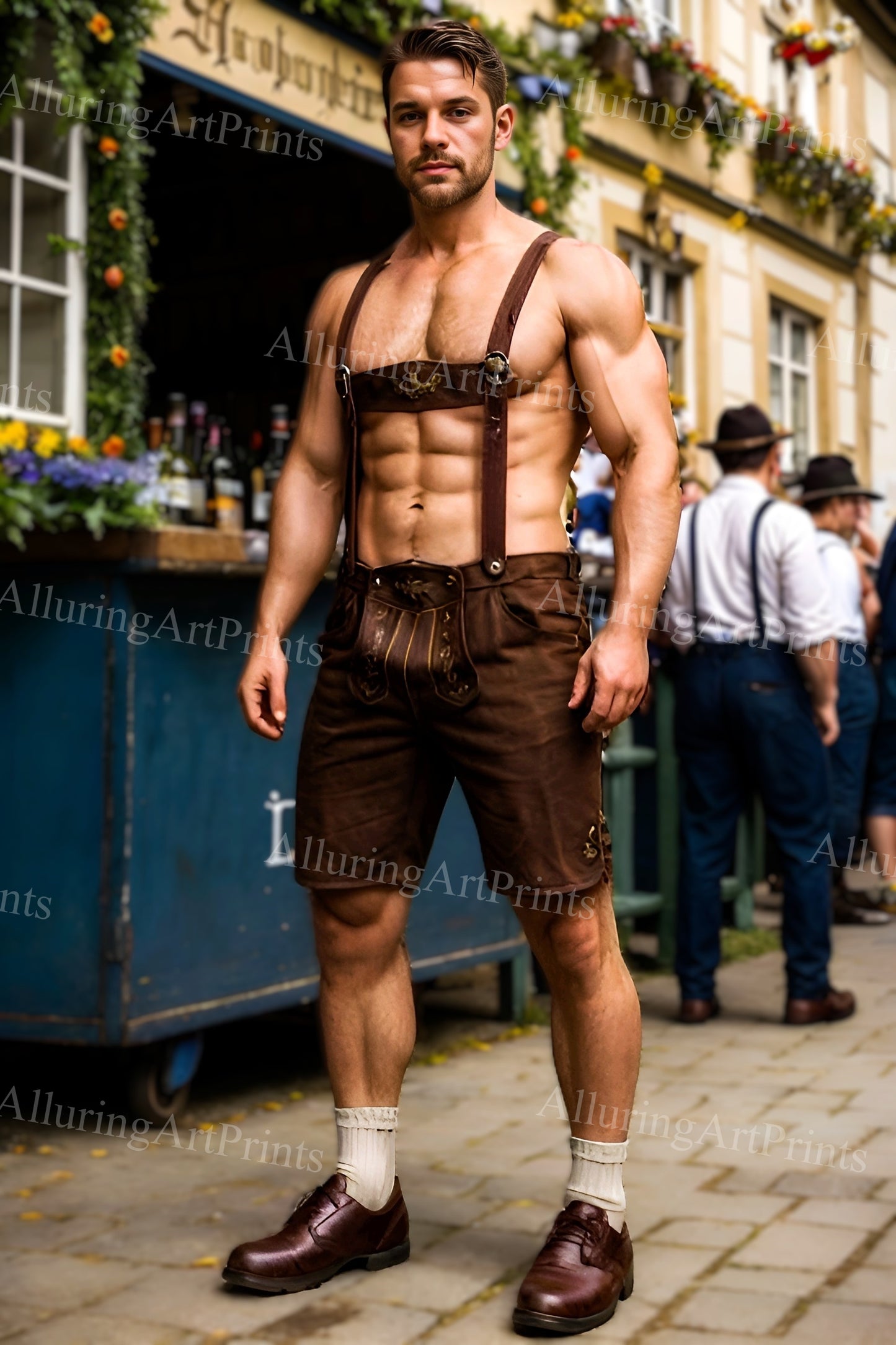 Male Model Muscular Digital Art AI Fantasy - UU711