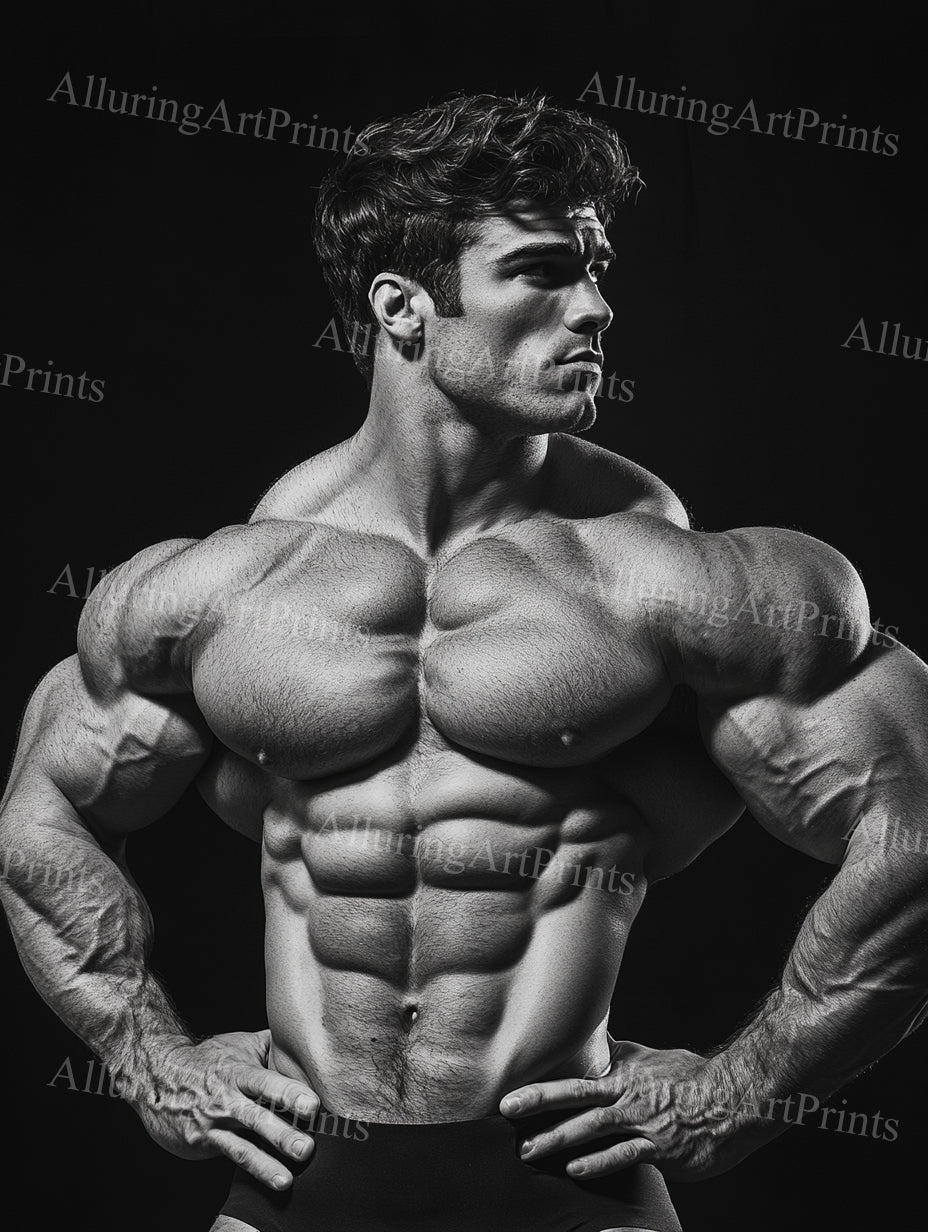 Male Model Muscular Digital Art AI Fantasy - UU984