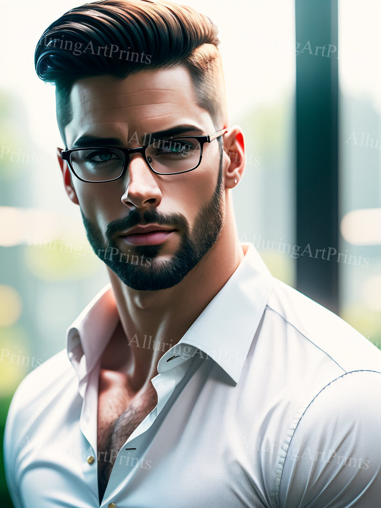 Male Model Muscular Digital Art AI Fantasy - UU996