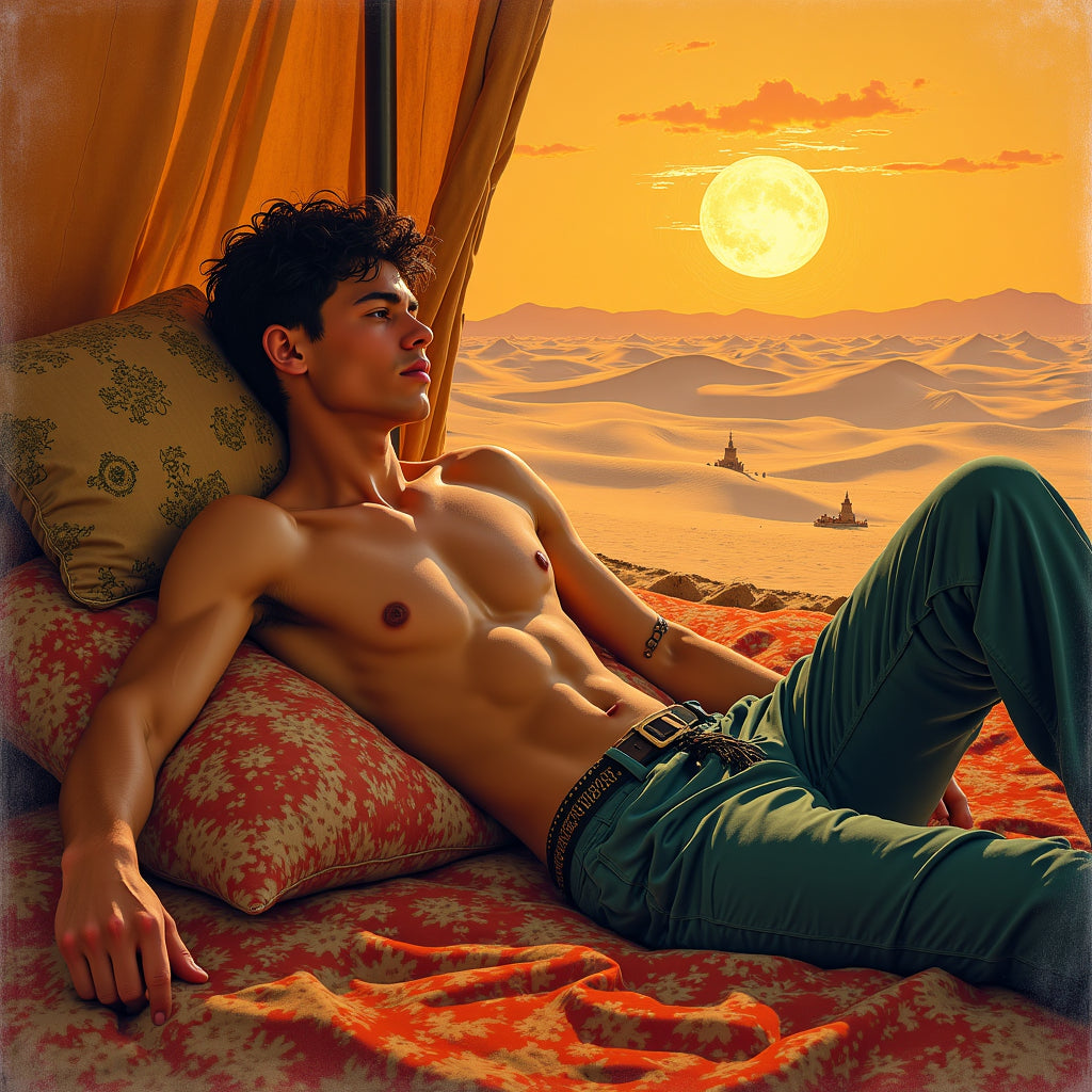 Male Model Slender Digital Art AI Fantasy - 556A