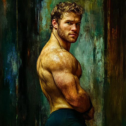 Male Model Muscular Digital Art AI Fantasy - 557A