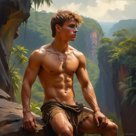 Male Model Muscular Digital Art AI Fantasy - 569A