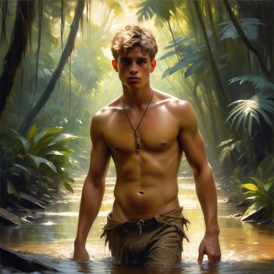 Male Model Muscular Digital Art AI Fantasy - 570A