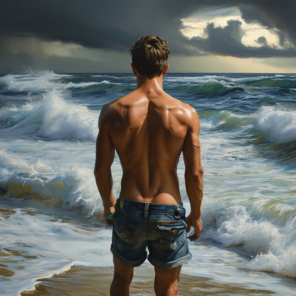 Male Model Muscular Digital Art AI Fantasy - 573A