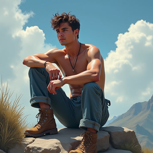 Male Model Muscular Digital Art AI Fantasy - 574A