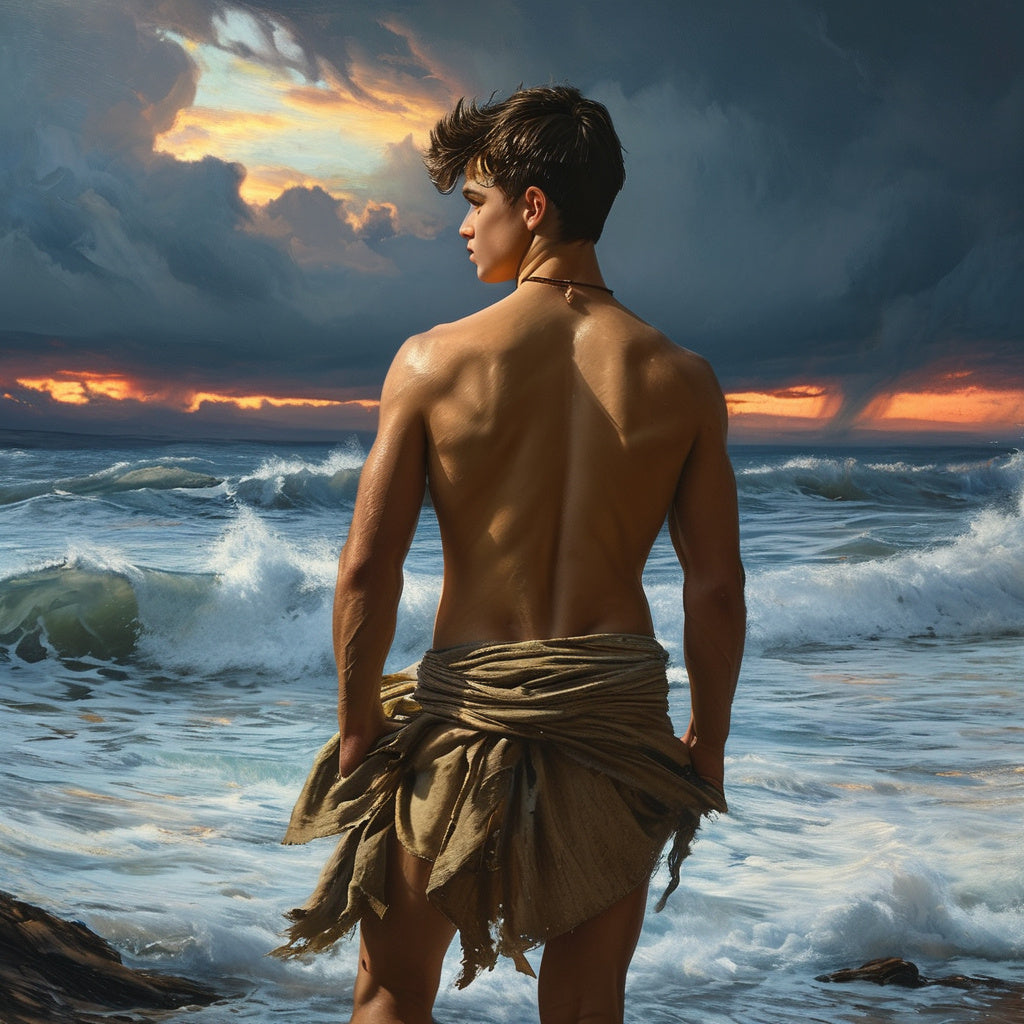 Male Model Slender Digital Art AI Fantasy - 577A