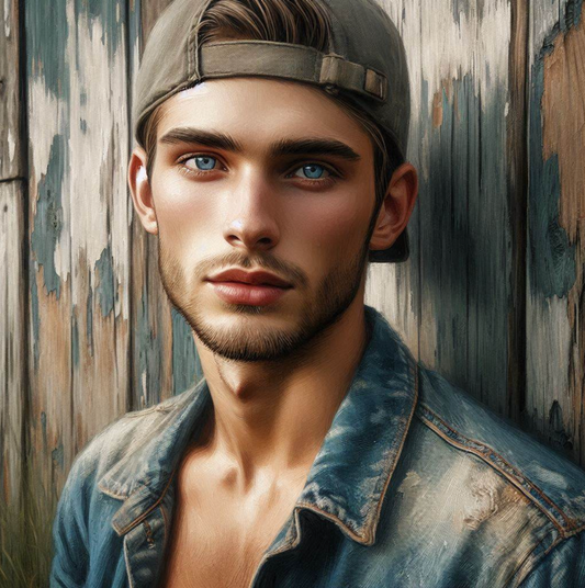 Male Model Muscular Digital Art AI Fantasy - 588A