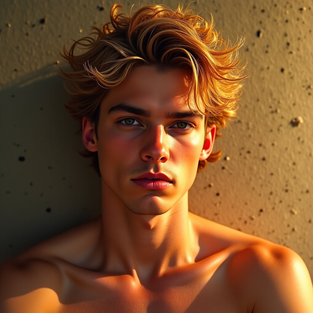 Male Model Muscular Digital Art AI Fantasy - 589A