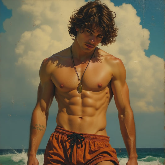 Male Model Muscular Digital Art AI Fantasy - 592A