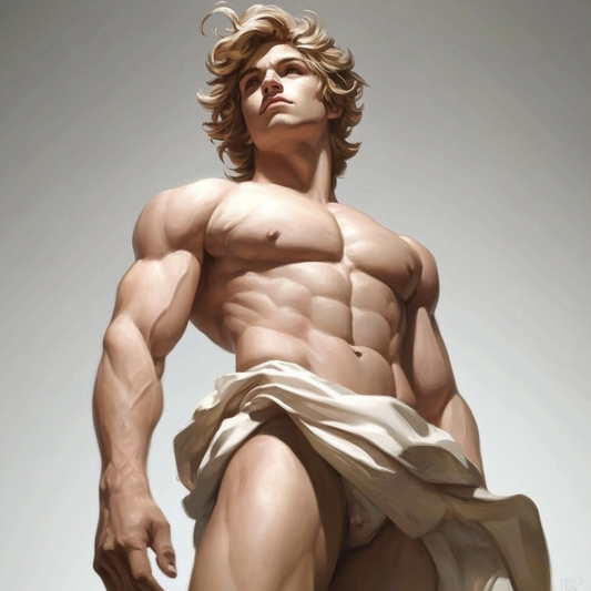 Male Model Muscular Digital Art AI Fantasy - 593A
