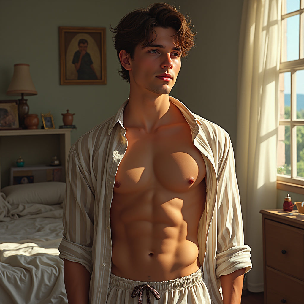 Male Model Muscular Digital Art AI Fantasy - 609A