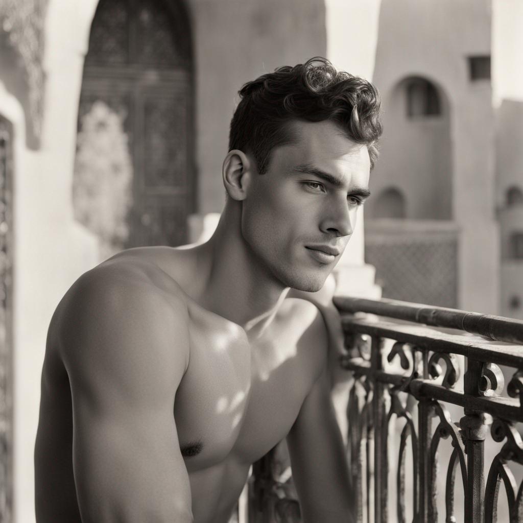 Male Model Muscular Digital Art AI Fantasy - 627A