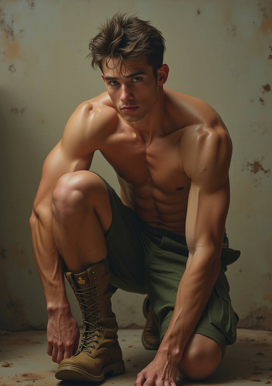 Male Model Muscular Digital Art AI Fantasy - 629A