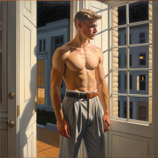 Male Model Muscular Digital Art AI Fantasy - 636A