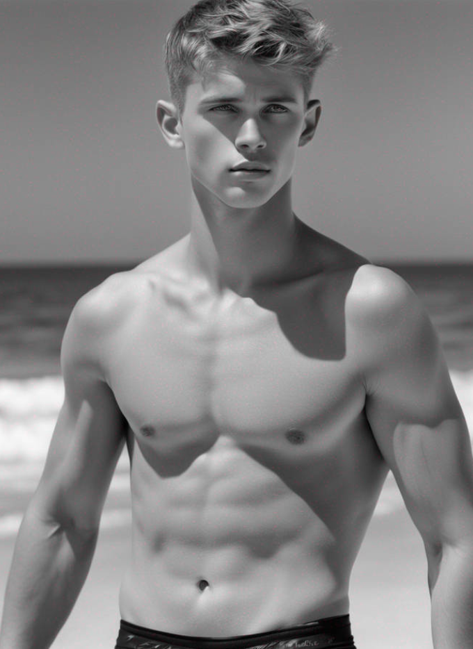 Male Model Slender Digital Art AI Fantasy - 643A