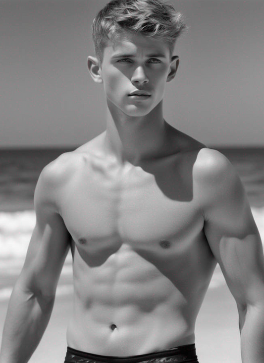 Male Model Slender Digital Art AI Fantasy - 643A