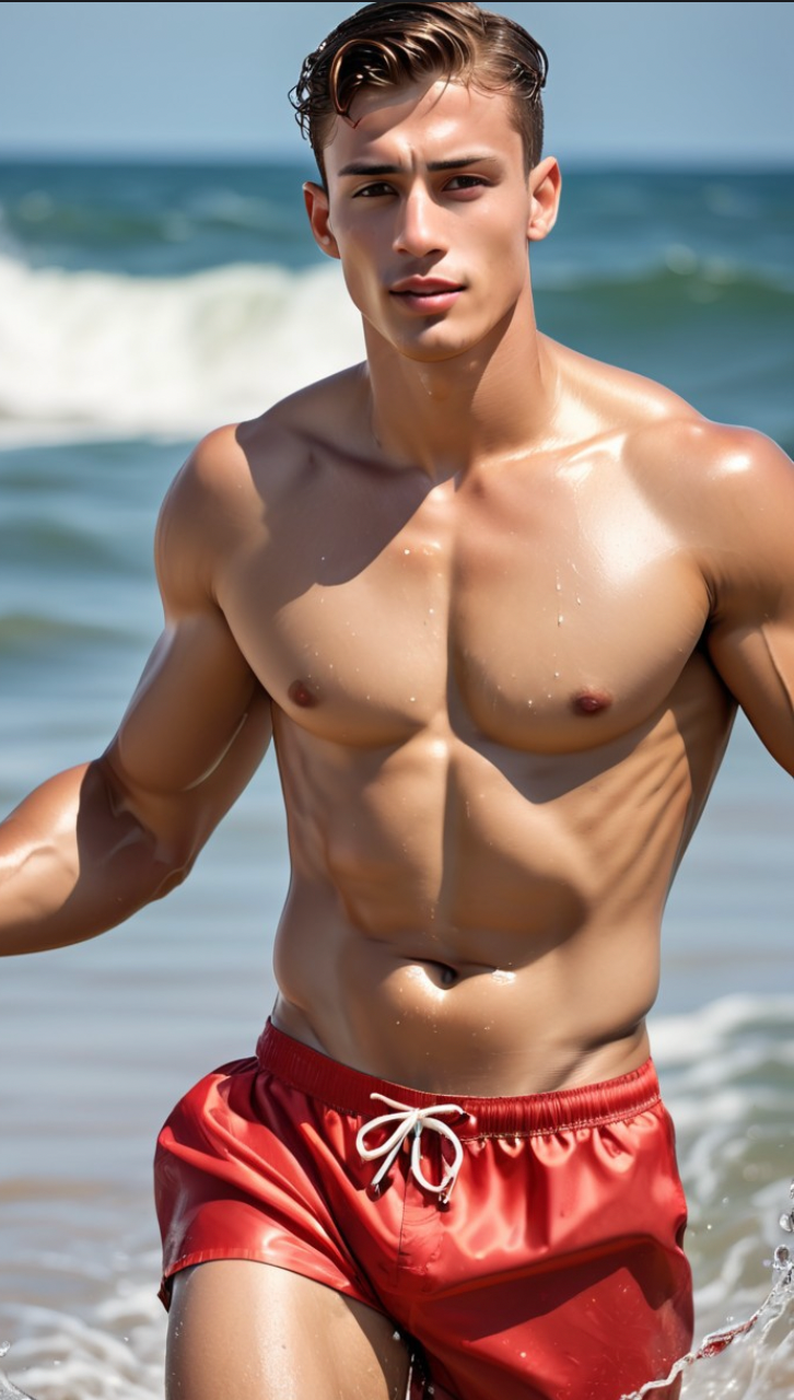 Male Model Muscular Digital Art AI Fantasy - 646A