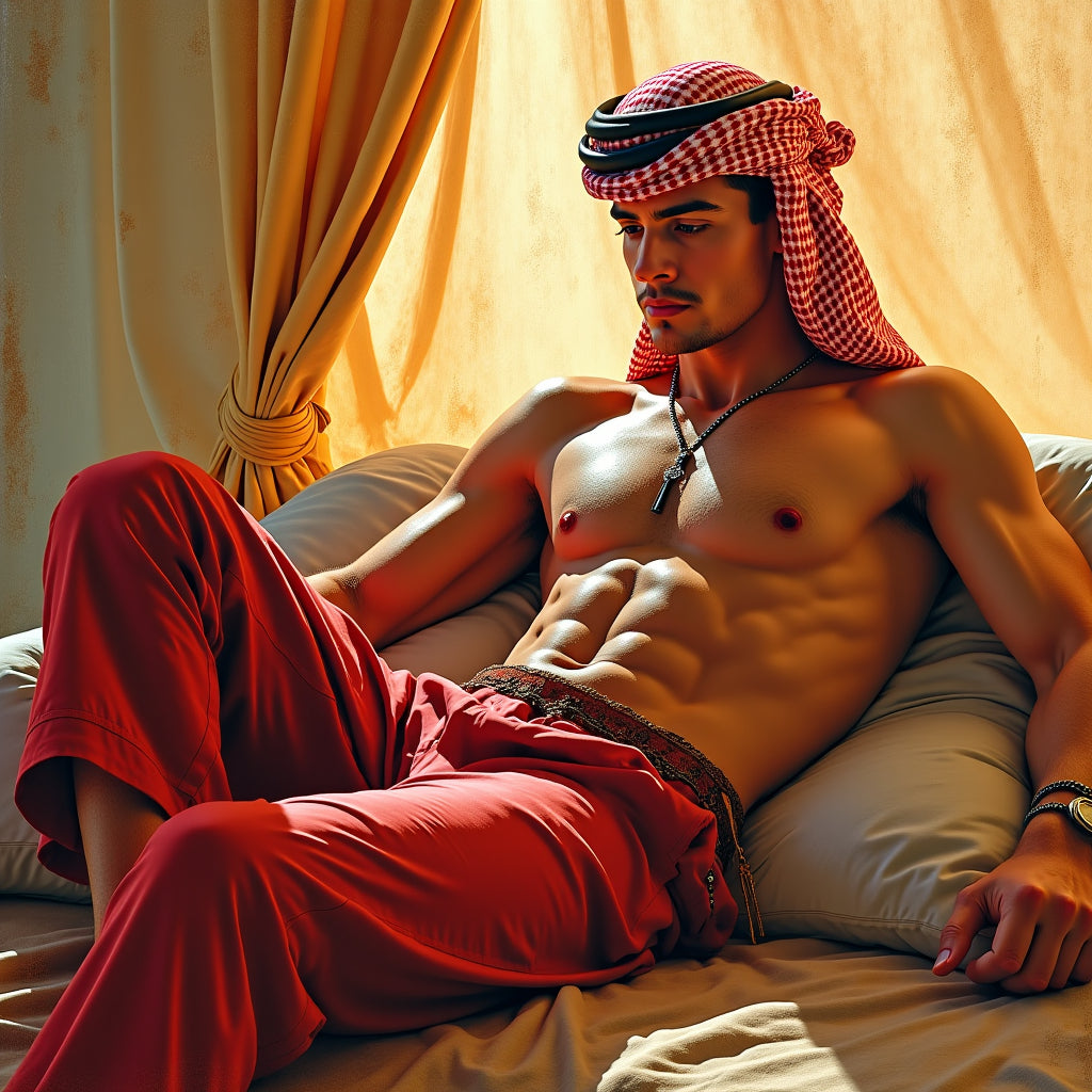 Male Model Slender Digital Art AI Fantasy - 649A