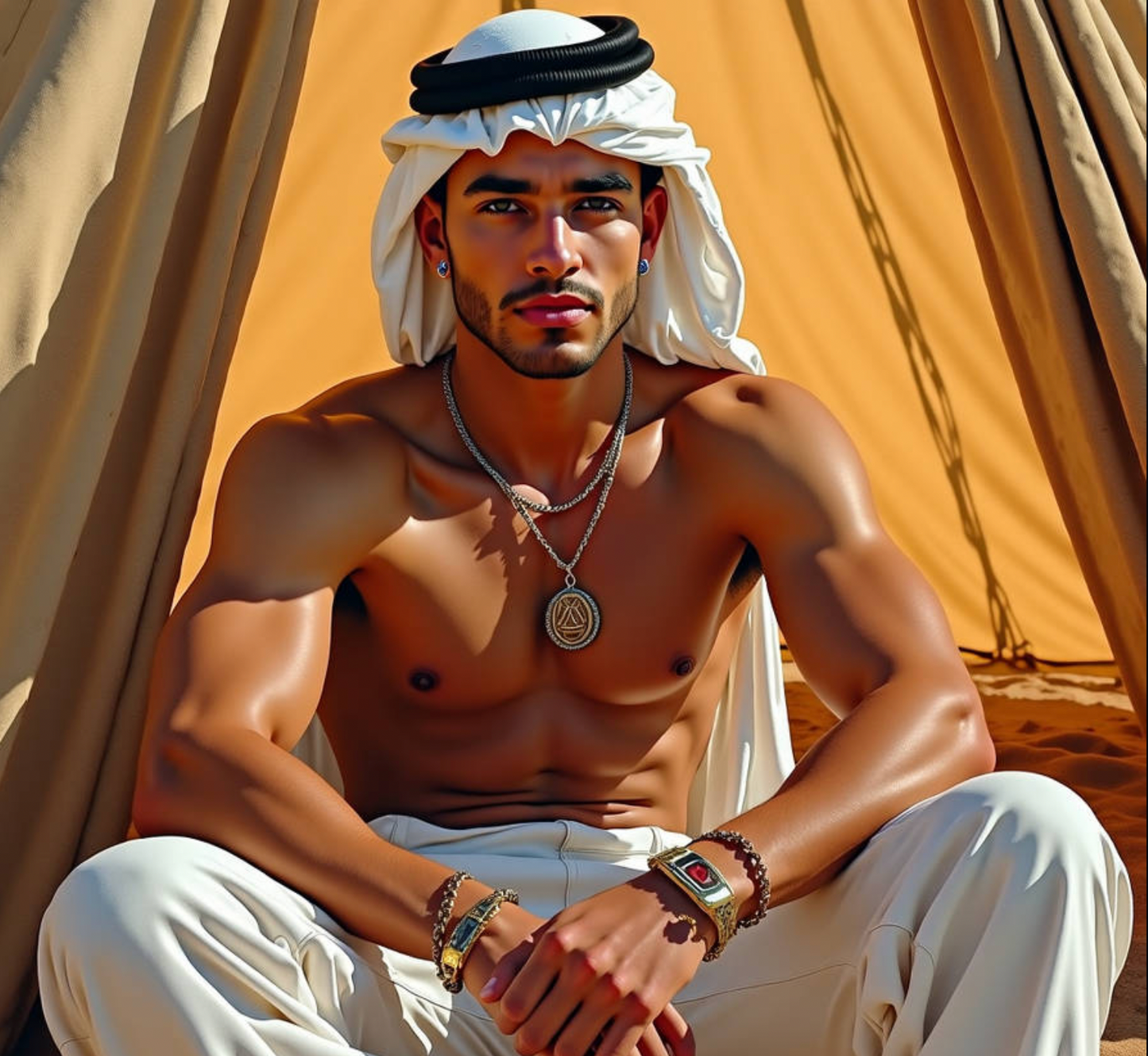 Male Model Slender Digital Art AI Fantasy - 650A