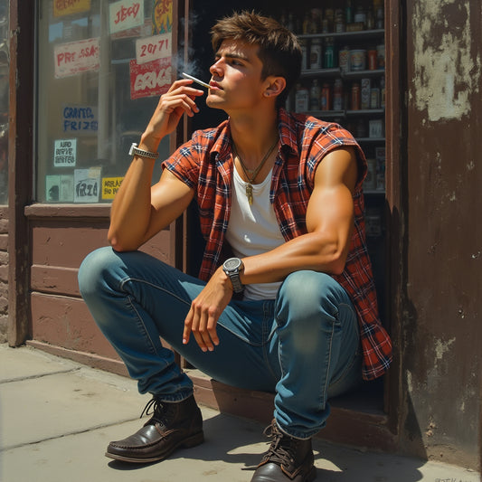 Male Model Muscular Digital Art AI Fantasy - 659A