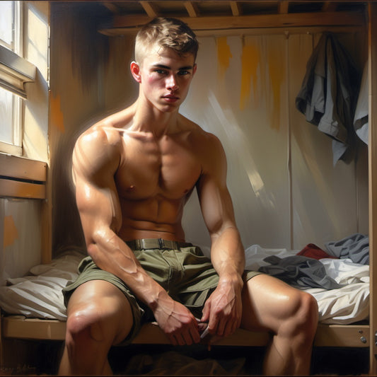 Male Model Muscular Digital Art AI Fantasy - 664A