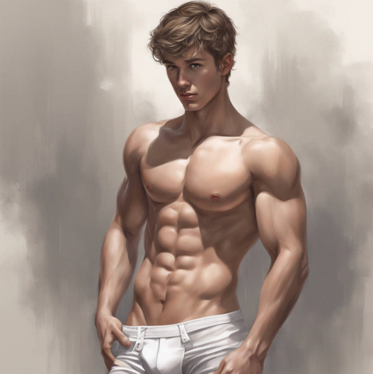 Male Model Muscular Digital Art AI Fantasy - 667A