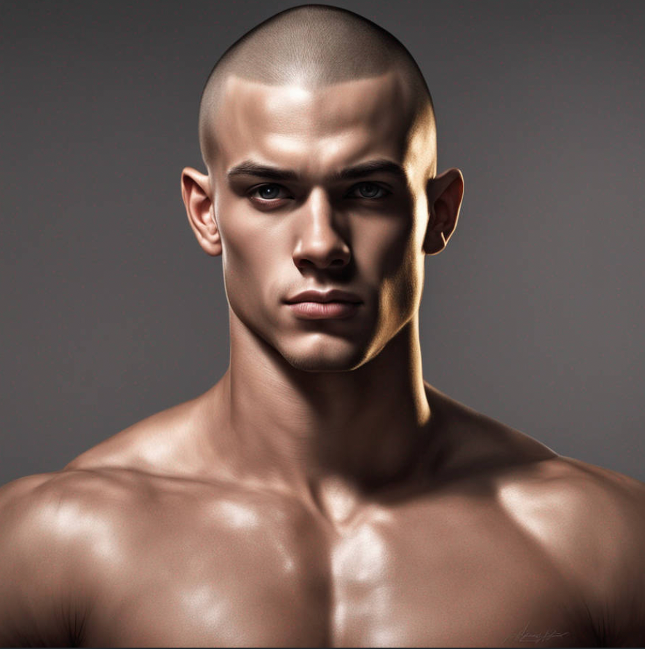 Male Model Muscular Digital Art AI Fantasy - 669A