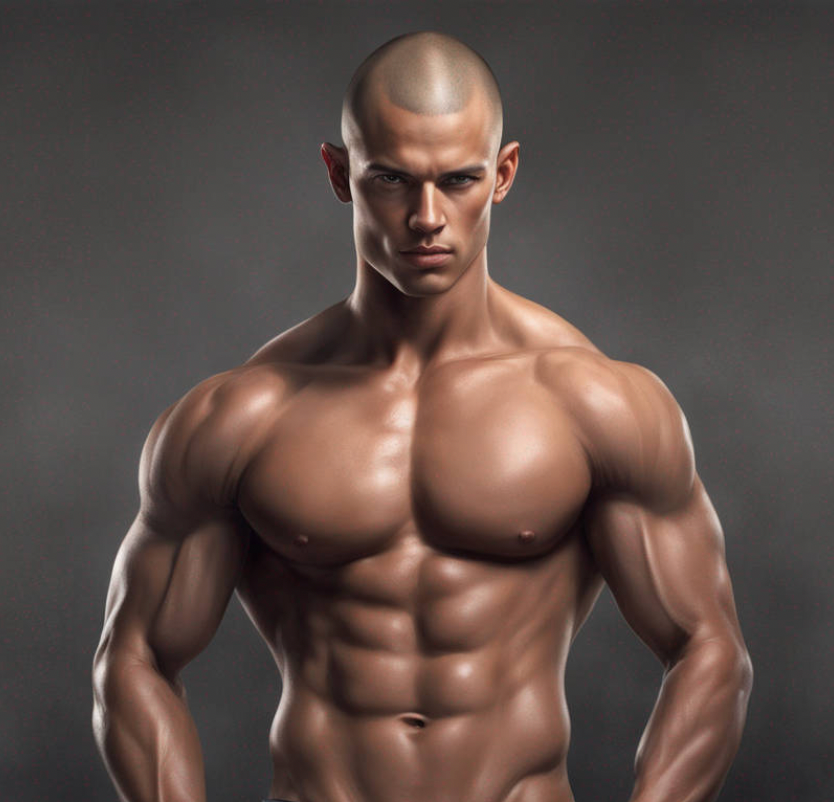 Male Model Muscular Digital Art AI Fantasy - 681A