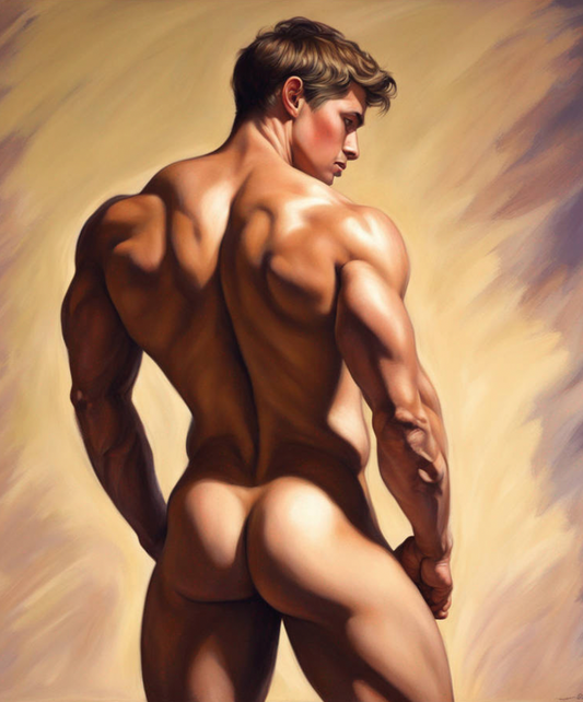 Male Model Muscular Digital Art AI Fantasy - 696A