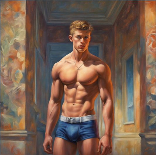 Male Model Muscular Digital Art AI Fantasy - 701A