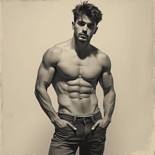 Male Model Muscular Digital Art AI Fantasy - 715A