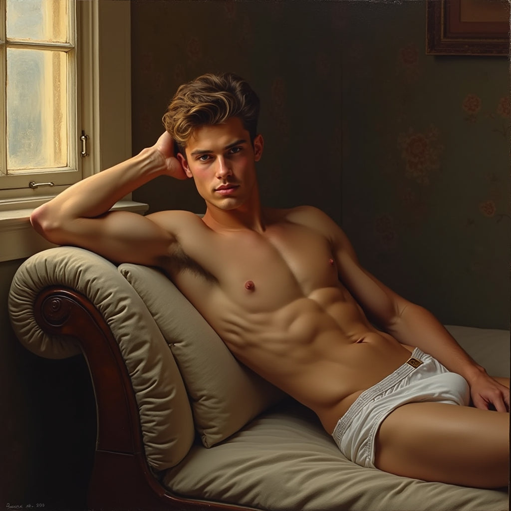 Male Model Slender Digital Art AI Fantasy - 720A