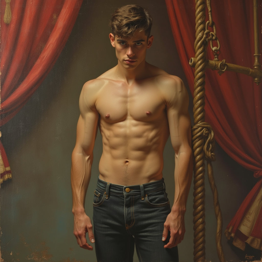 Male Model Slender Digital Art AI Fantasy - 722A