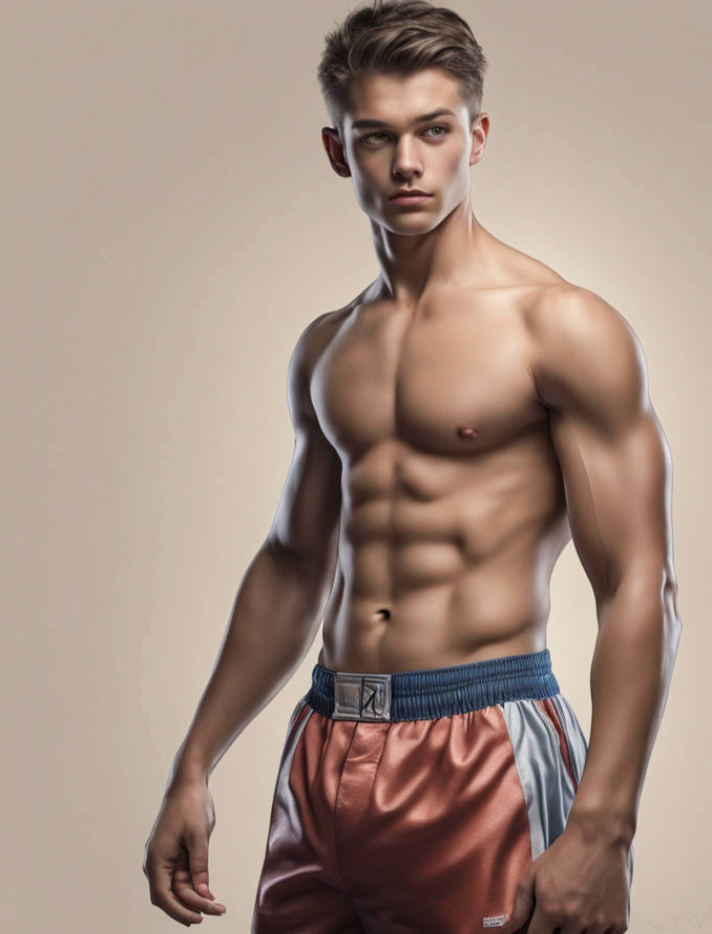 Male Model Muscular Digital Art AI Fantasy - 759A