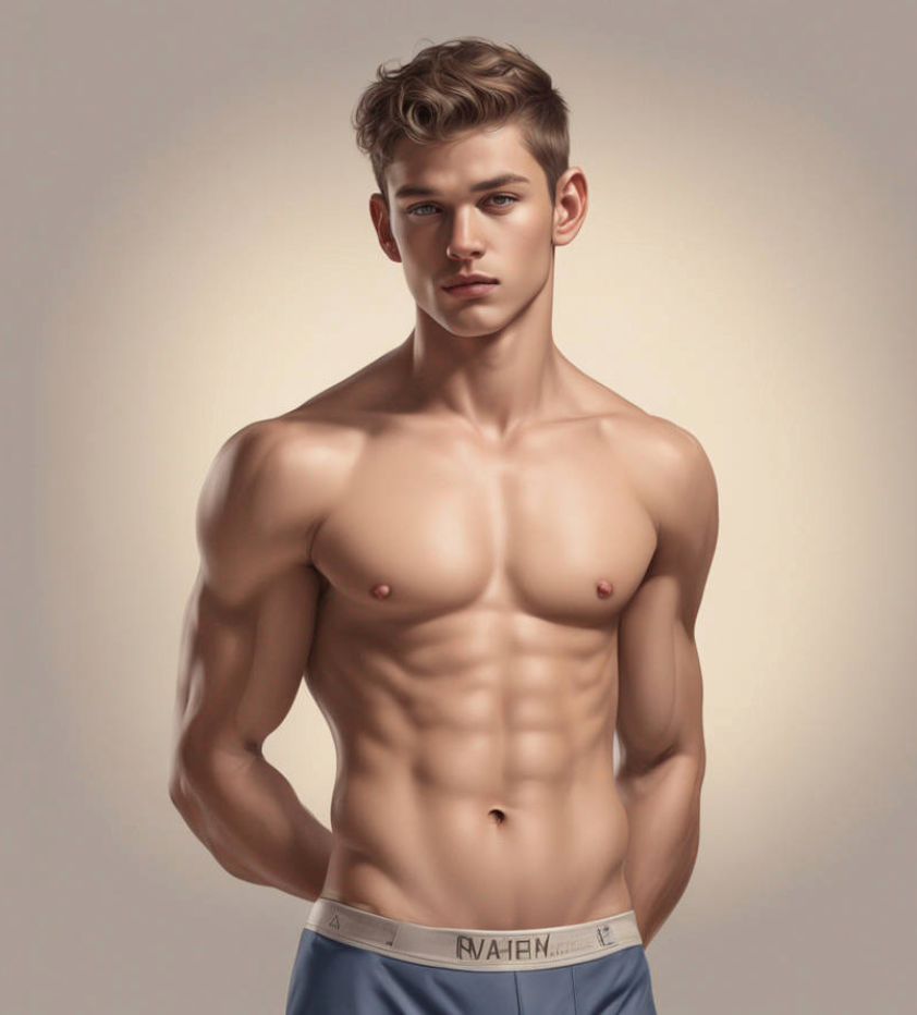 Male Model Slender Digital Art AI Fantasy - 762A