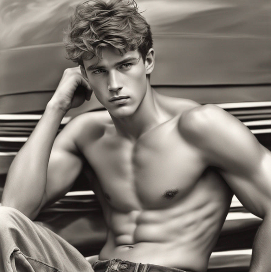 Male Model Slender Digital Art AI Fantasy - 791A